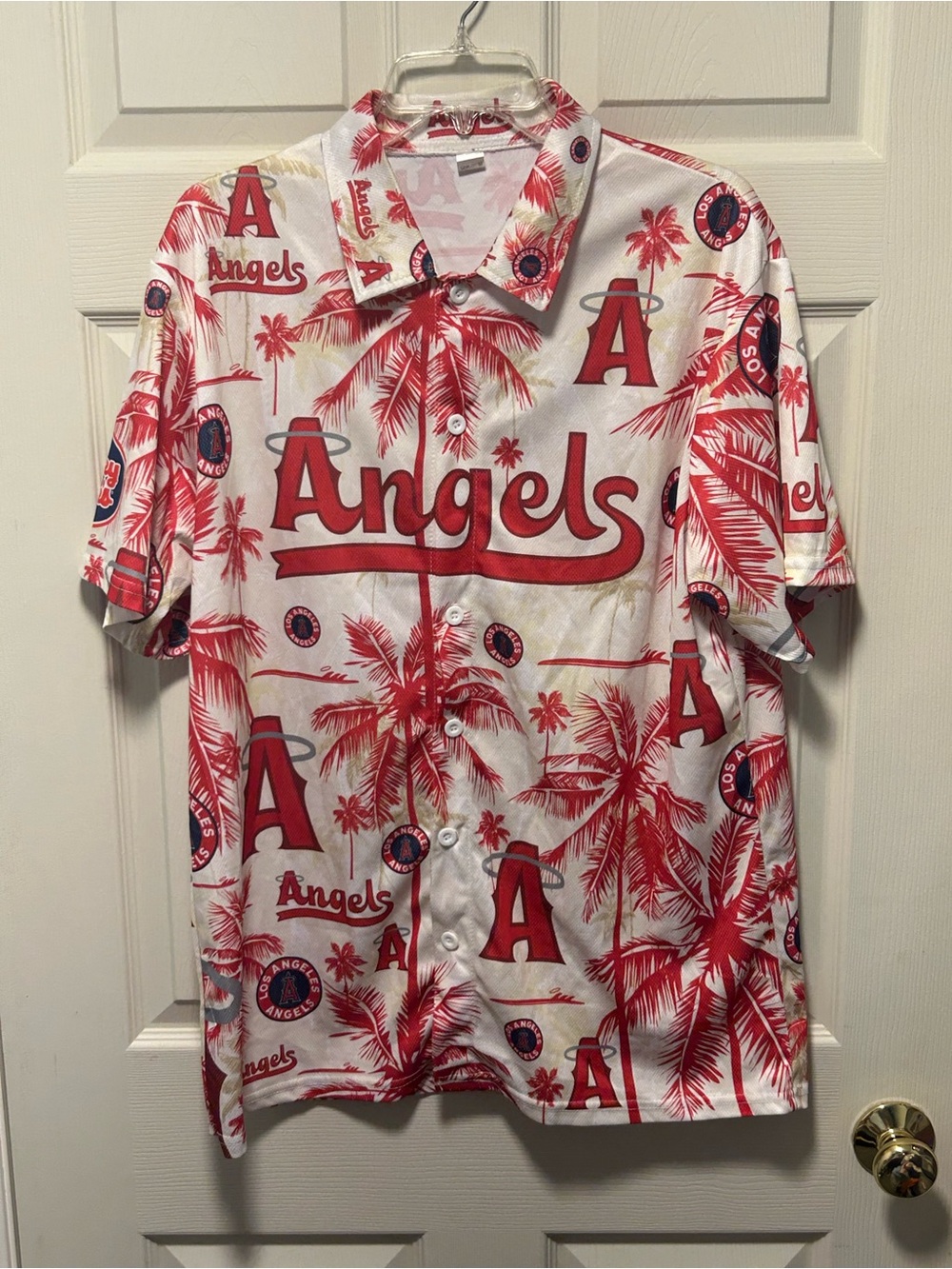 Los Angeles Angels City Connect Men’s Hawaiian Shirt Multicolor Size XL SGA MLB